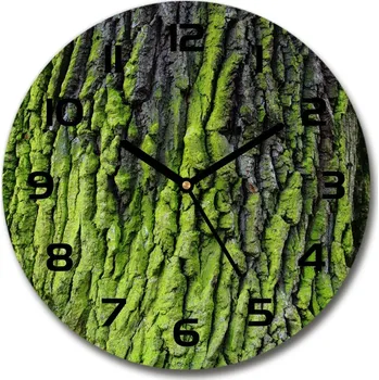 Hodiny Skleněné hodiny kulaté Kůra stromu