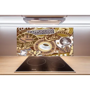 Obklad Skleněný panel do kuchynské linky Kavárna