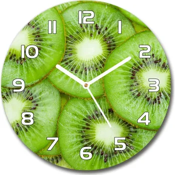 Hodiny Skleněné nástěnné hodiny kulaté Kiwi
