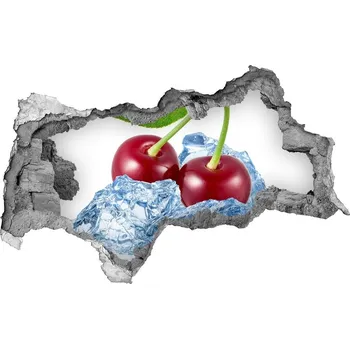 Fototapeta Nálepka 3D díra Višně s ledem