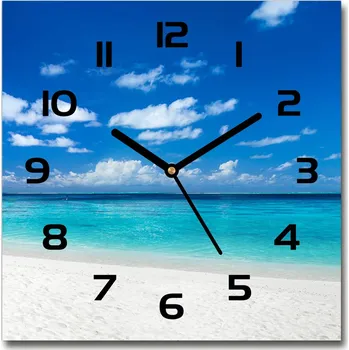 Hodiny Skleněné hodiny čtverec Tropická pláž