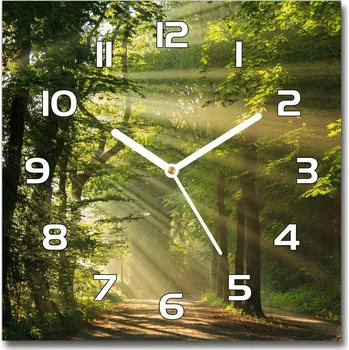 Hodiny Skleněné hodiny čtverec Les ve slunci