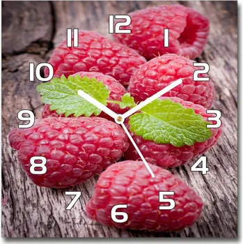 Hodiny Skleněné nástěnné hodiny čtverec Maliny