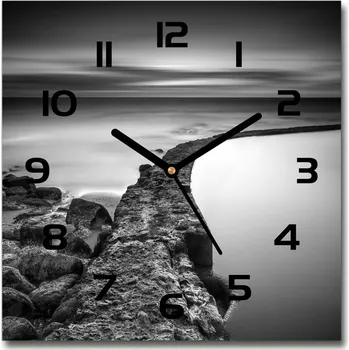 Hodiny Skleněné hodiny čtverec Kamenná pláž