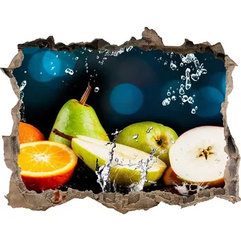 Fototapeta Nálepka 3D díra Ovoce a voda