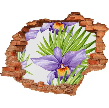 Fototapeta Nálepka 3D díra na zeď beton Orchidej