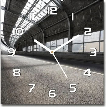 Hodiny Skleněné hodiny čtverec Cesta v tunelu