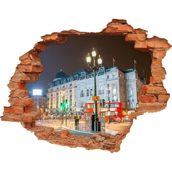 Fototapeta Fototapeta díra na zeď 3D Londýn noc