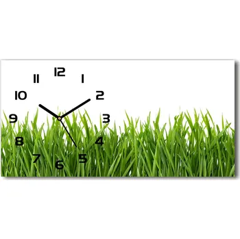 Hodiny Moderní skleněné hodiny na stěnu Tráva