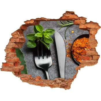 Fototapeta Nálepka 3D díra na zeď Příbory a koření