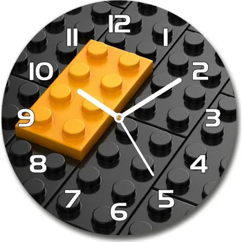 Hodiny Skleněné hodiny kulaté Lego