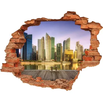 Fototapeta Fototapeta díra na zeď 3D nálepka Singapur