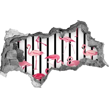 Fototapeta Díra 3D fototapeta nálepka Plameňáci pásky