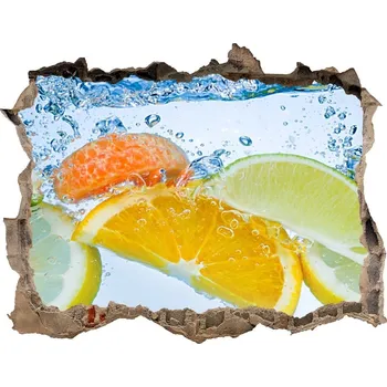 Fototapeta Nálepka 3D díra Citrusy pod vodou