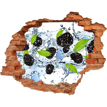 Fototapeta Nálepka 3D díra Ostružiny a voda