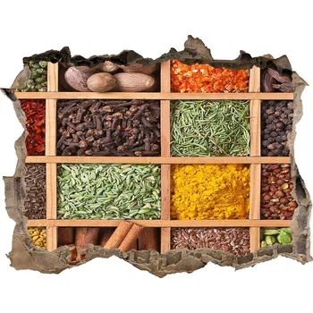 Fototapeta Nálepka 3D díra beton Koření a bylinky