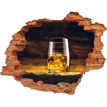 Fototapeta Samolepící díra nálepka beton Bourbon ve sklenici