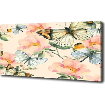 Obraz Foto obraz na plátně Motýli a květiny