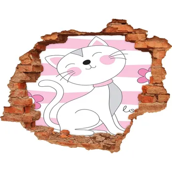 Fototapeta Samolepící nálepka na zeď Bílá kočka