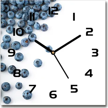 Hodiny Skleněné nástěnné hodiny čtverec Borůvky