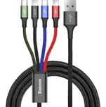 Baseus datový kabel 4v1 microUSB+USB-C+2xLightning 1,2m 3,5A černý 6953156278486