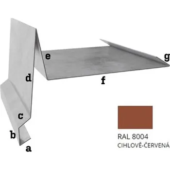 BLIX Pozink tl. 0,5 mm Závětrná lišta spod r.š. 250 RAL 8004 cihlově červená