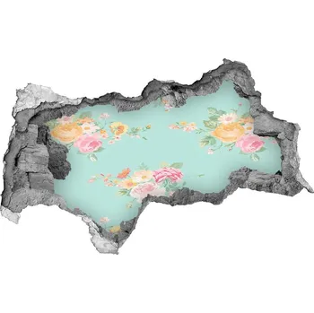 Fototapeta 3D díra na zeď Květinový vzor