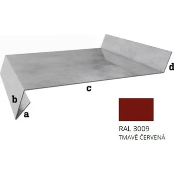 Parapet BLIX Pozink tl. 0,5 mm Parapet r.š. 400 RAL 3009 Tmavě červená