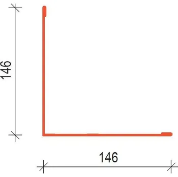 Střecha SATJAM Klempířské doplňky PE25 SN146 Stěnové nároží RAL 7016 černá antracit