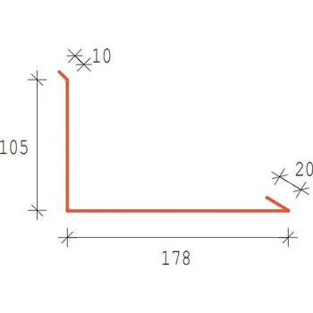 SATJAM Klempířské doplňky PMH35 OZ313 Oplechování ke zdi RAL 8017 Hnědá