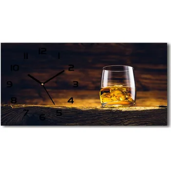 Hodiny Skleněné hodiny na stěnu Bourbon ve sklenici