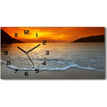 Hodiny Skleněné hodiny na stěnu Západ slunce moře