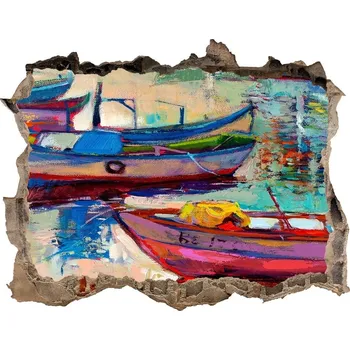 Fototapeta Foto fotografie díra na zeď Barevné lodičky