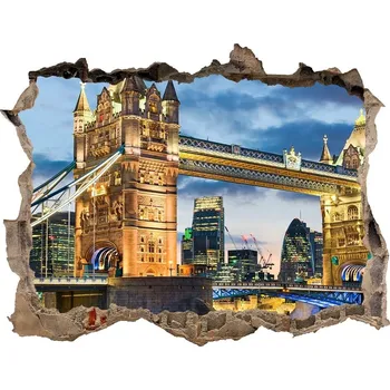 Fototapeta Fototapeta díra na zeď 3D Tower bridge Londýn
