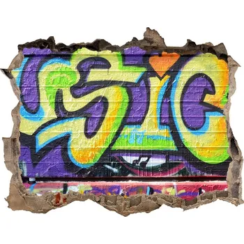 Fototapeta Foto fotografie díra na zeď Graffiti na zdi