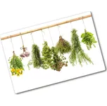 Kuchyňská deska velká skleněná Bylinky na provázku