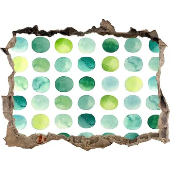 Fototapeta Fototapeta díra na zeď Zelené tečky
