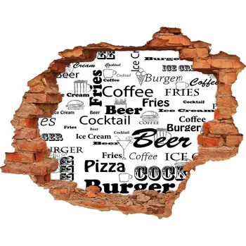 Fototapeta Samolepící díra na stěnu Menu v restauraci