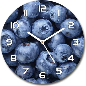 Hodiny Skleněné nástěnné hodiny kulaté Borůvky