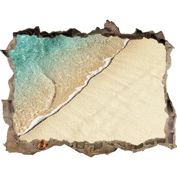 Fototapeta Díra 3D ve zdi nálepka Vlna na pláži