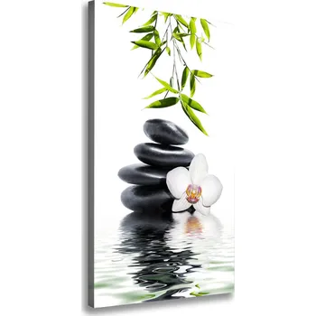 Obraz Vertikální Foto obraz na plátně Orchidej a kameny