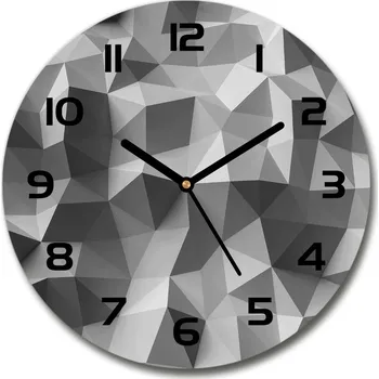 Hodiny Skleněné hodiny kulaté Abstraktní trojúhelníky