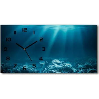 Hodiny Skleněné hodiny na stěnu tiché Podvodní svět