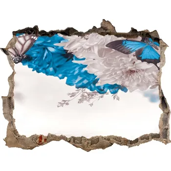 Fototapeta Samolepící díra na stěnu Květy a motýli