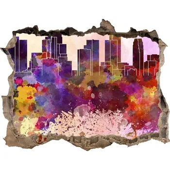 Fototapeta Fototapeta díra na zeď 3D Los Angeles barvy