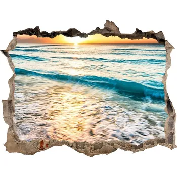 Fototapeta Nálepka fototapeta 3D Západ slunce pláž