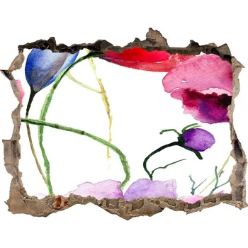 Fototapeta Nálepka 3D díra na zeď samolepící Máky