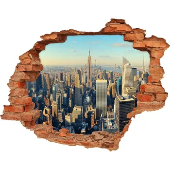 Fototapeta Fototapeta díra na zeď 3D Mrakodrapy