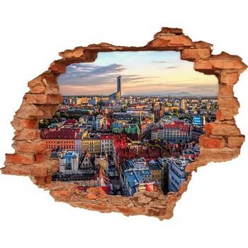 Fototapeta Fototapeta díra na zeď 3D Panorama Vratislav