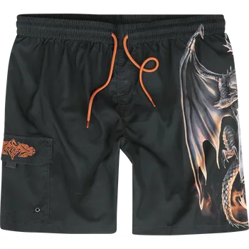 Pánské plavky Kraťasy Gotika z Gothicana by EMP - Gothicana X Anne Stokes - Swim Shorts - Muži - černá